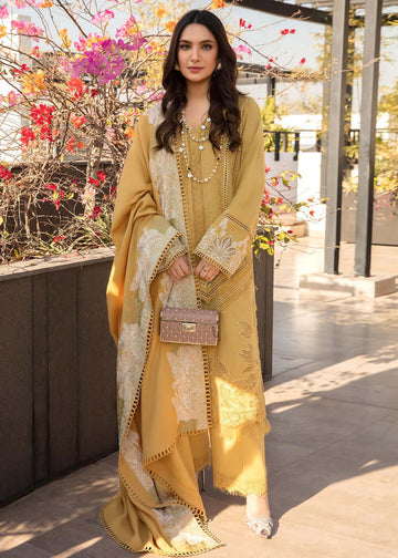 3 Piece Unstitched Heavy Embroidered Pure Lawn Suit With Heavy Embroidered Lawn Dupatta